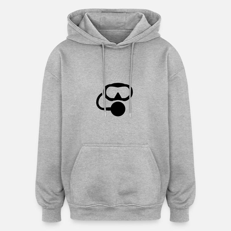 Scuba Diving Logo - Oversized Unisex Hoodie - heather grey