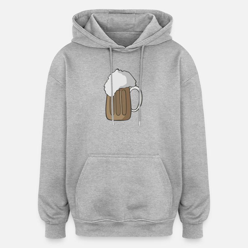 Bière - Sweat à capuche oversize unisexe - gris chiné