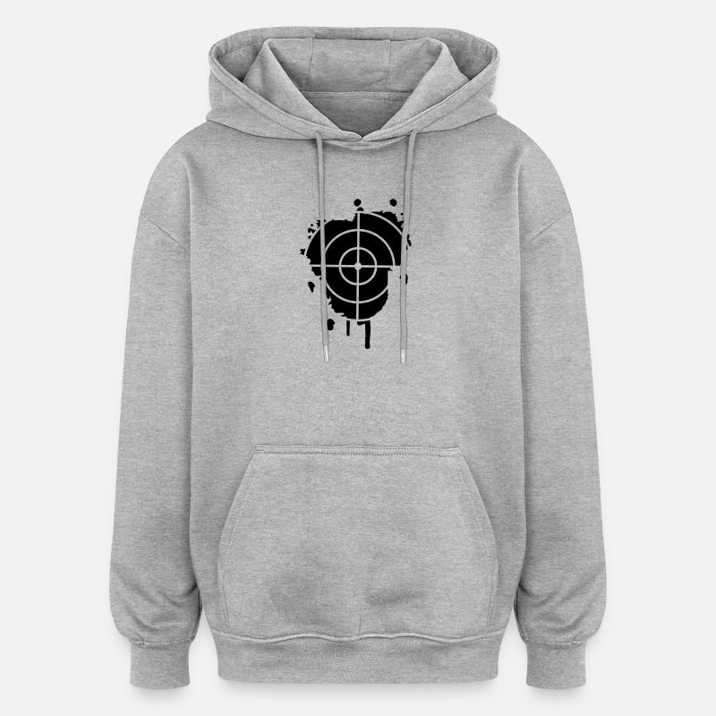 Une cible comme un graffiti - Sweat à capuche oversize unisexe - gris chiné