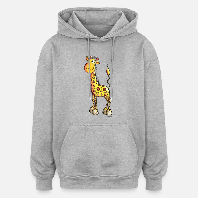 Mignon Girafe - Sweat à capuche oversize unisexe - gris chiné