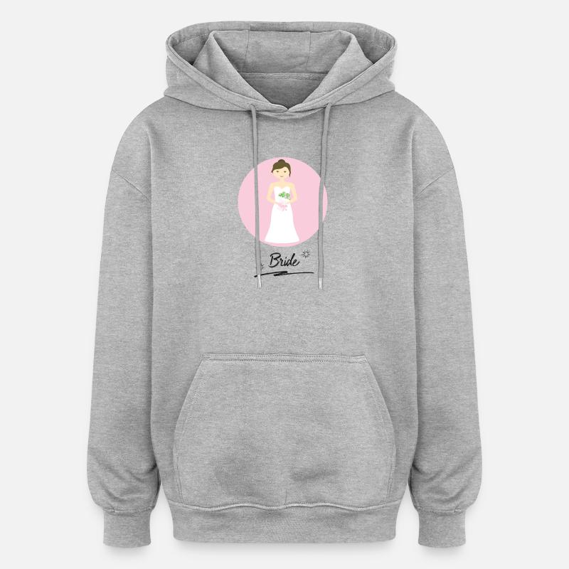 jeune mariée - Sweat à capuche oversize unisexe - gris chiné