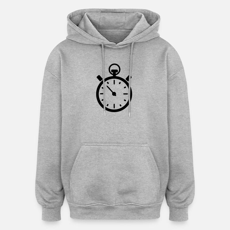 clock - Oversized Unisex Hoodie - heather grey