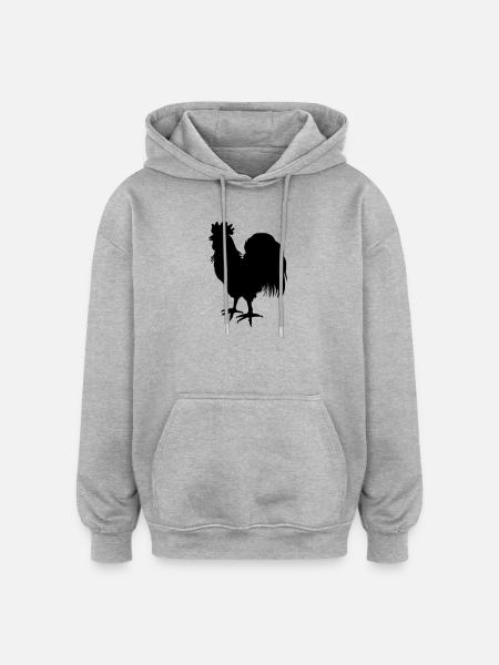 Rooster shadow image of roosters logo - Oversized Unisex Hoodie - heather grey