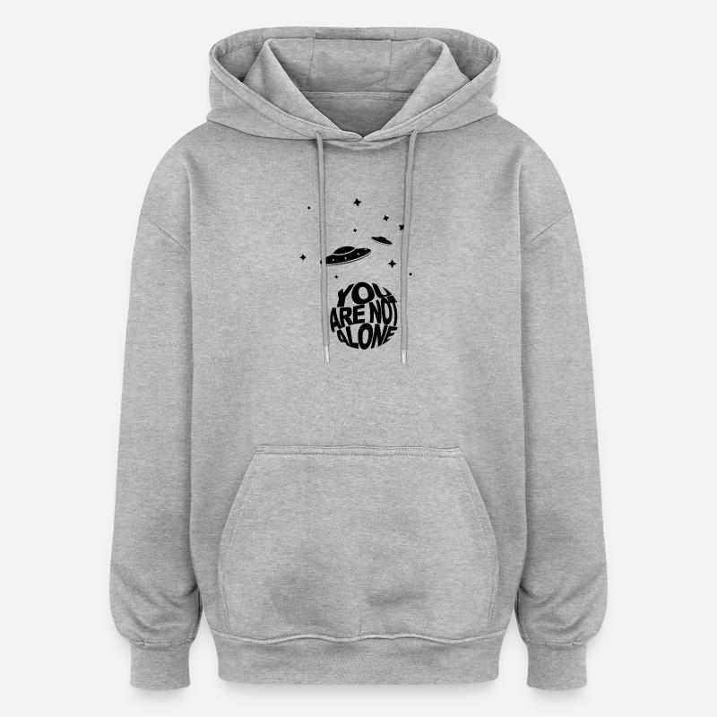 Ovni - Tu n’es pas seul - Sweat à capuche oversize unisexe - gris chiné