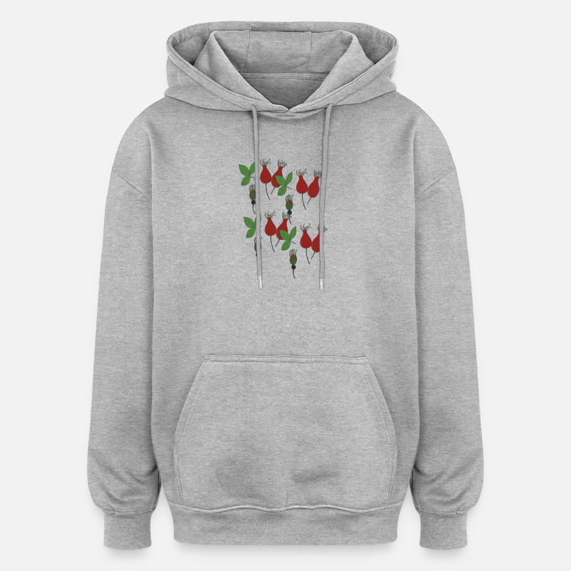 cynorrhodon - Sweat à capuche oversize unisexe - gris chiné