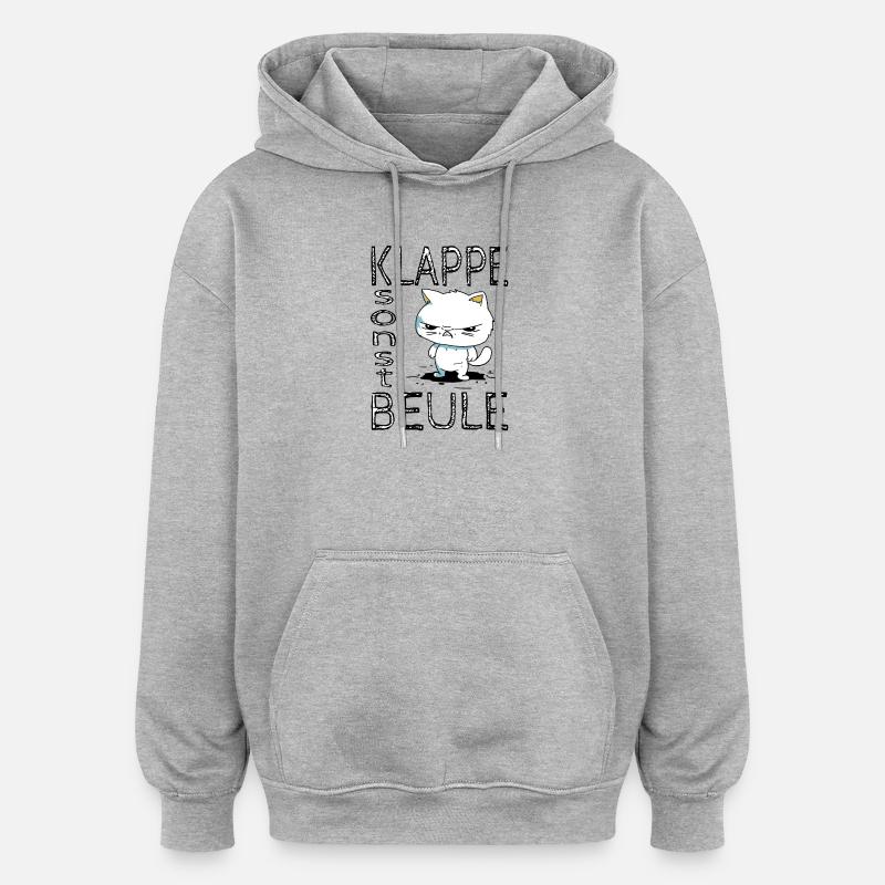 Klappe sonst Beule - Oversized Unisex Hoodie - Grau meliert
