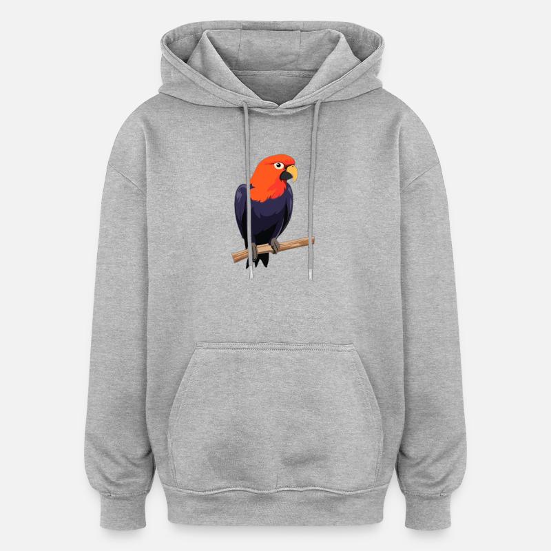 Papagei Vogel - Oversized Unisex Hoodie - Grau meliert