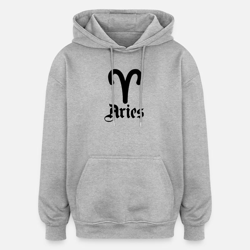 Sternzeichen Logo Widder - Oversized Unisex Hoodie - Grau meliert