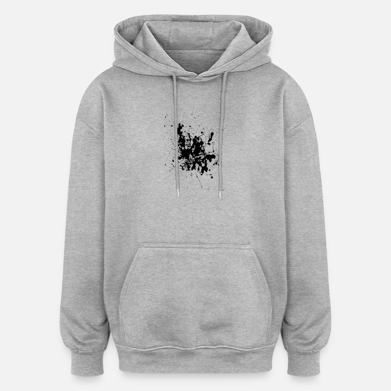 Noir.Splash - Sweat à capuche oversize unisexe - gris chiné