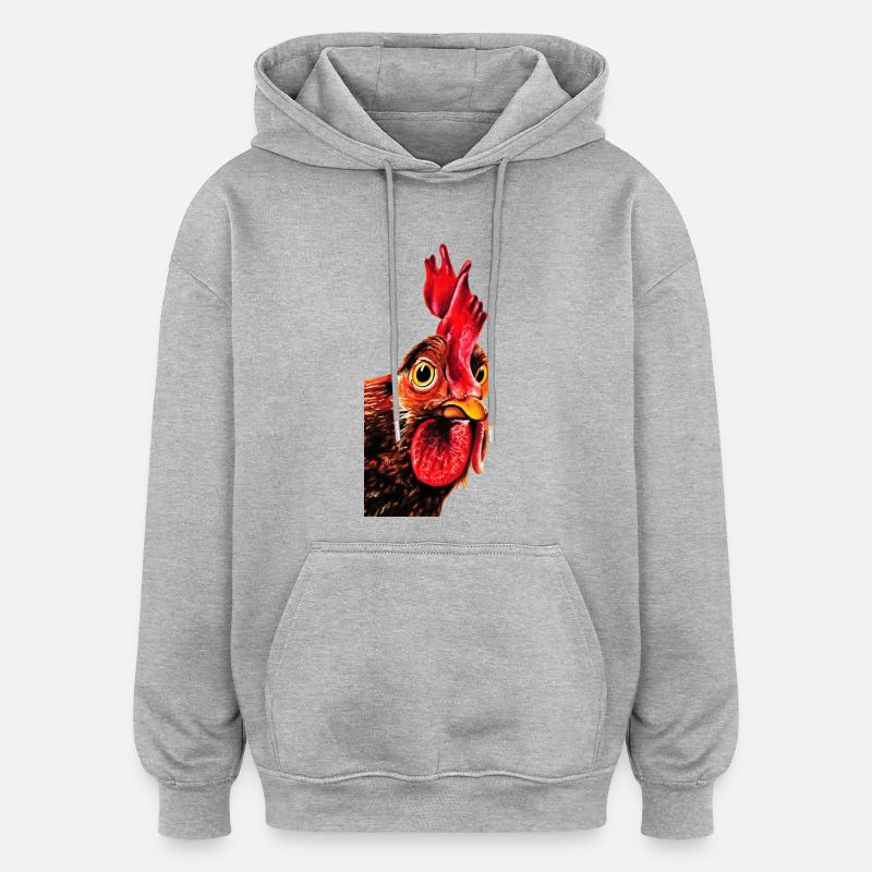 Coq Herbert - Sweat à capuche oversize unisexe - gris chiné