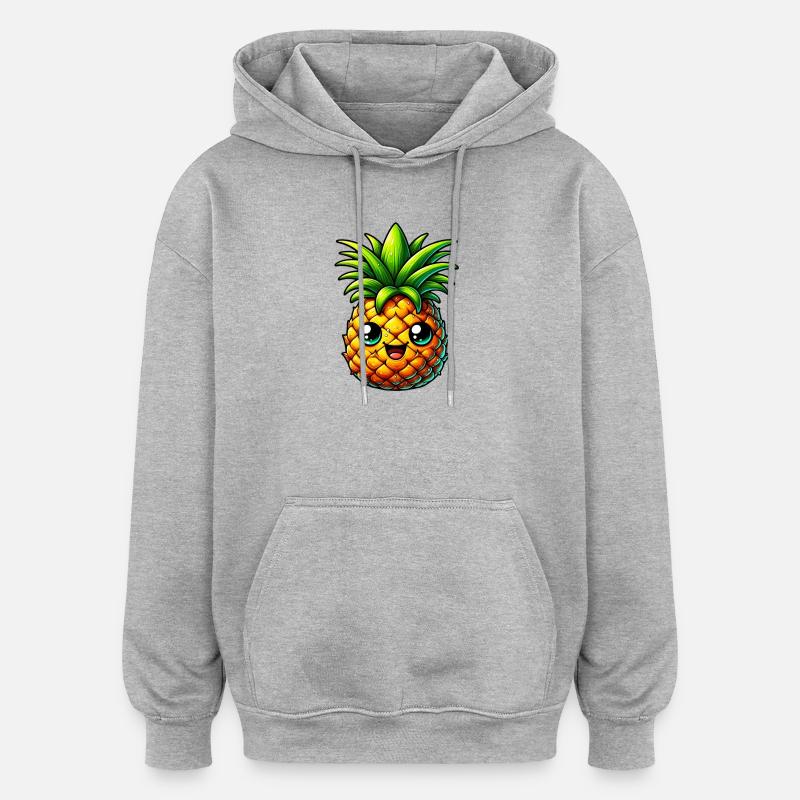 Ananas - Sweat à capuche oversize unisexe - gris chiné