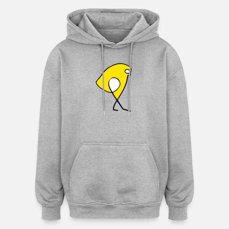 Moineau - Sweat à capuche oversize unisexe - gris chiné