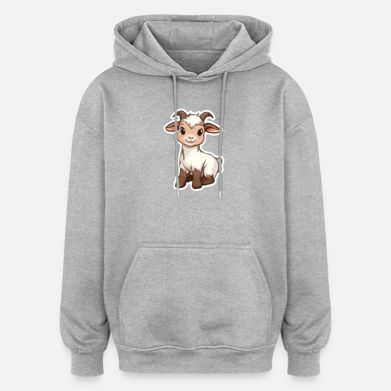 Ziege - Oversized Unisex Hoodie - Grau meliert