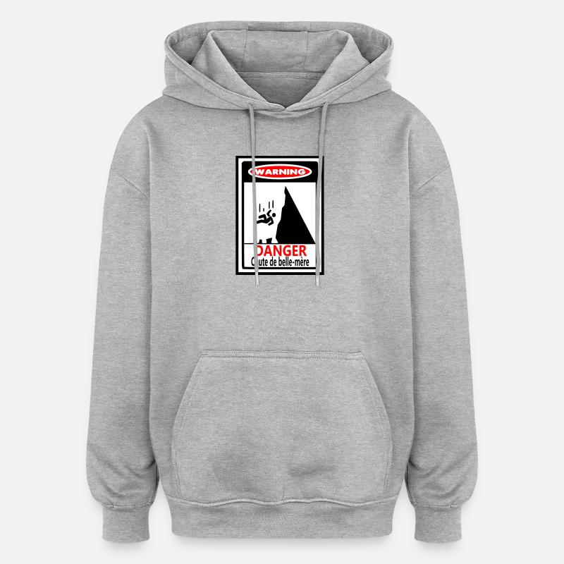 Warnung: Der Sturz der Schwiegermutter - Oversized Unisex Hoodie - Grau meliert