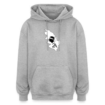 Corse du sud - Sweat à capuche oversize unisexe - gris chiné - Devant - Noah (186cm)