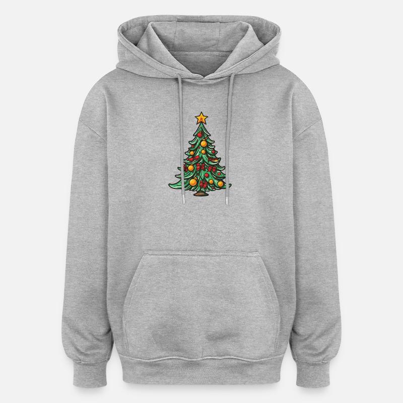 Sapin de Noël Noël - Sweat à capuche oversize unisexe - gris chiné