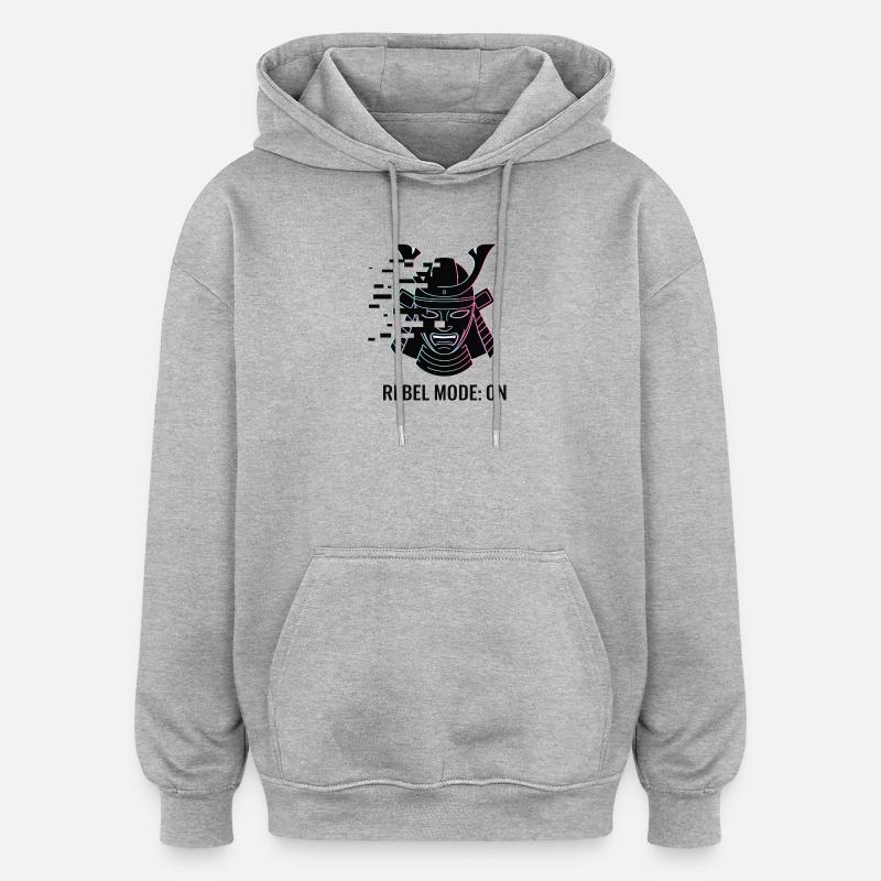 Samurai Rebel - Sweat à capuche oversize unisexe - gris chiné