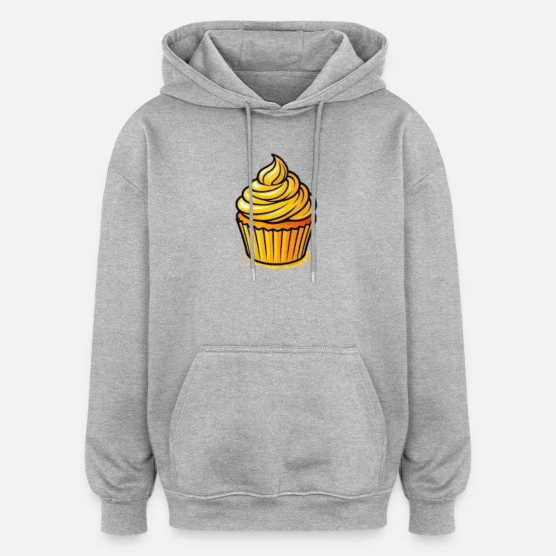 Cupcake d’Or - Sweat à capuche oversize unisexe - gris chiné