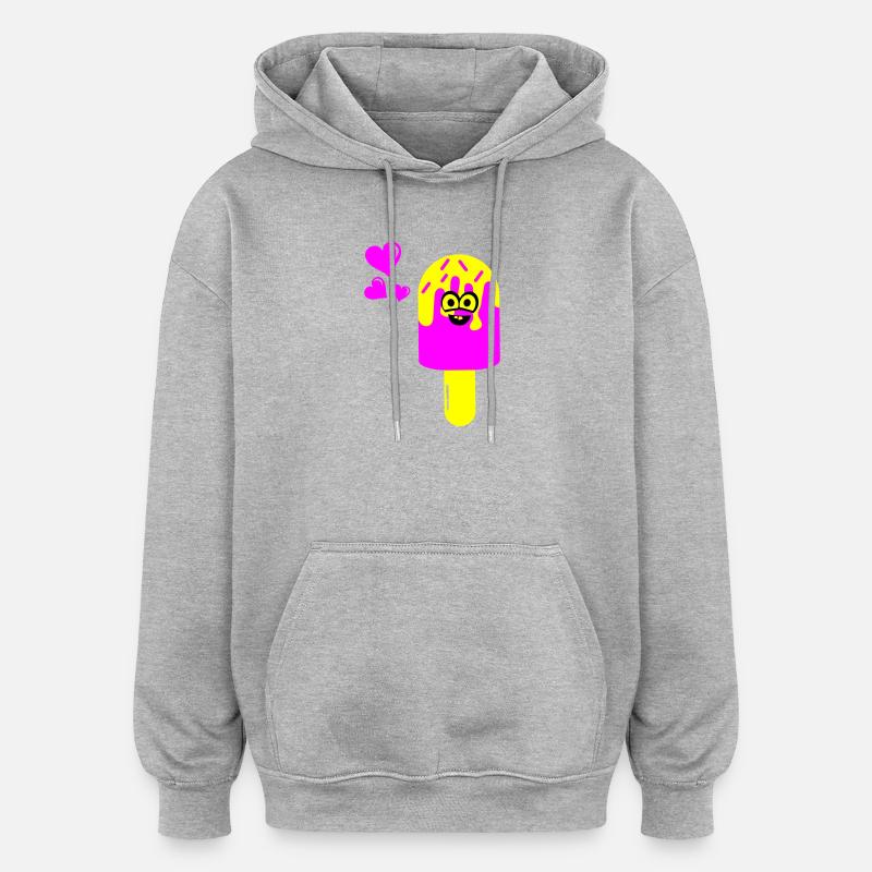 Glace Glace - Sweat à capuche oversize unisexe - gris chiné