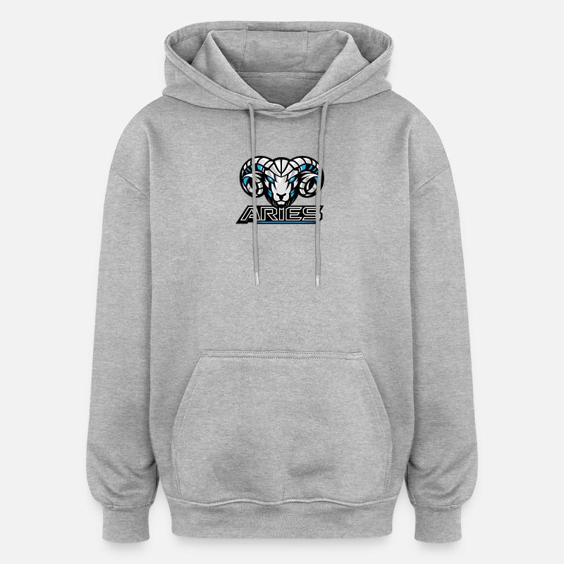 Ariete_raster - Sweat à capuche oversize unisexe - gris chiné