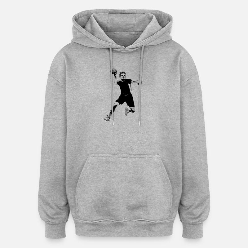 Ballon de main - Sweat à capuche oversize unisexe - gris chiné