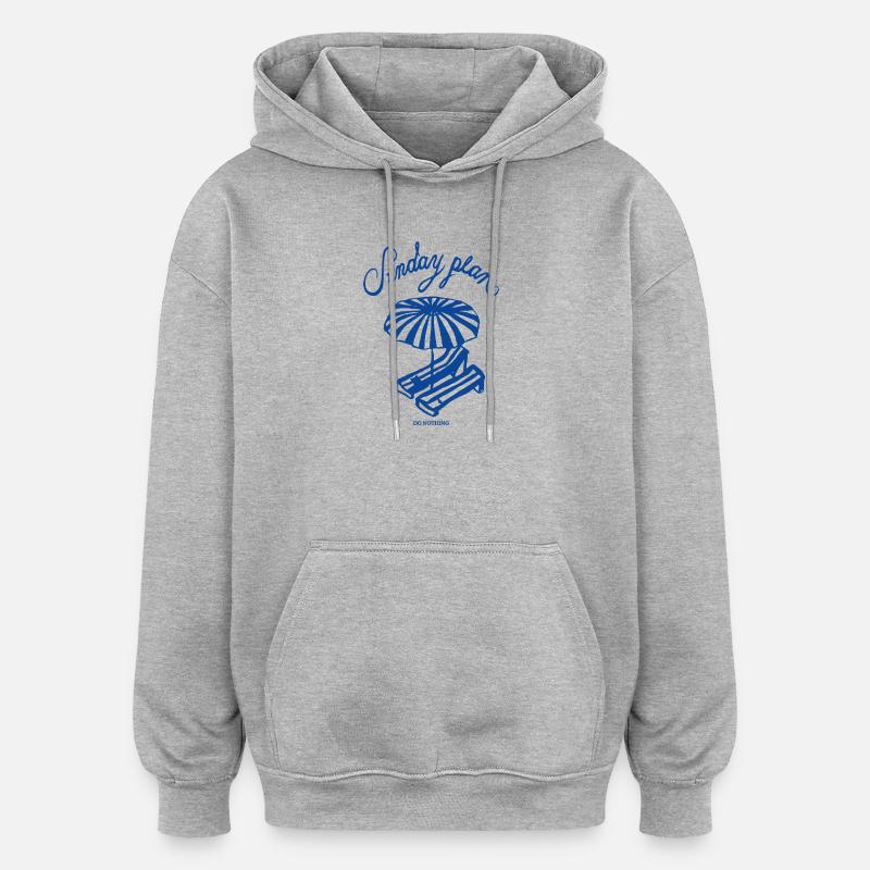 Plage de repos du dimanche - Sweat à capuche oversize unisexe - gris chiné