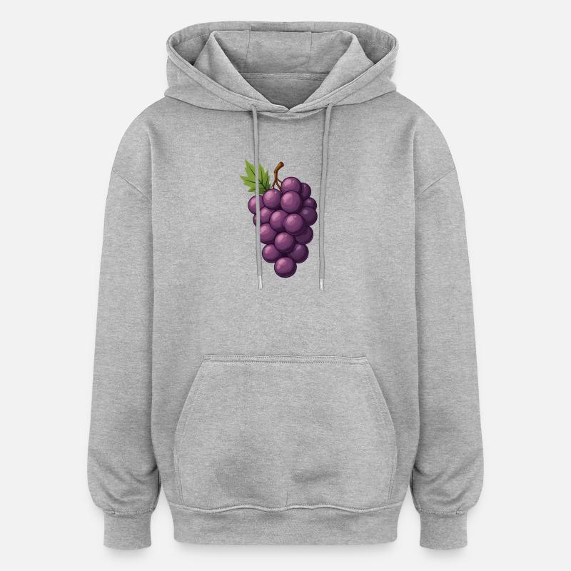 Trauben - Oversized Unisex Hoodie - Grau meliert