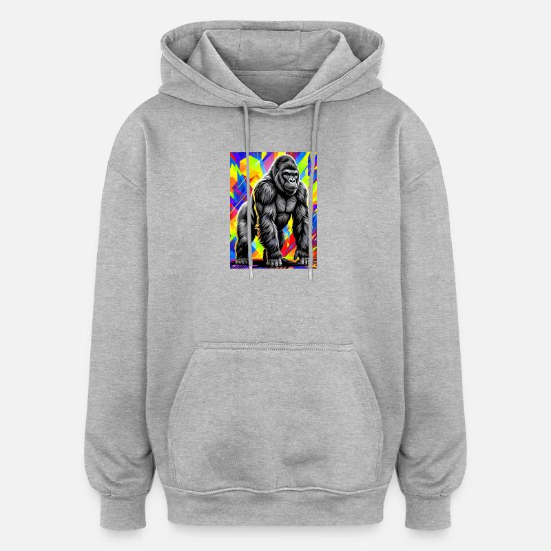 gorille - Sweat à capuche oversize unisexe - gris chiné