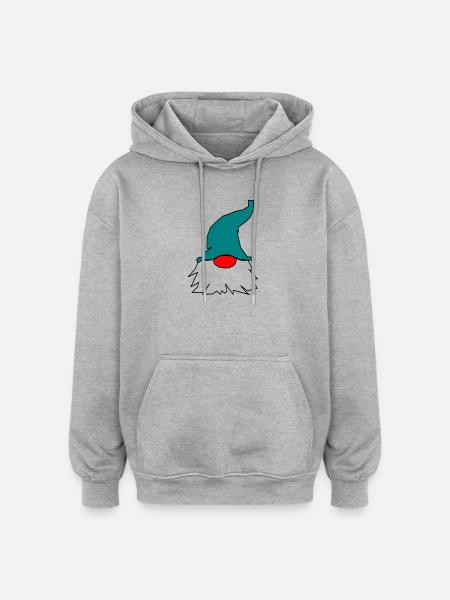 blauer_wichtel_21 - Sweat à capuche oversize unisexe - gris chiné
