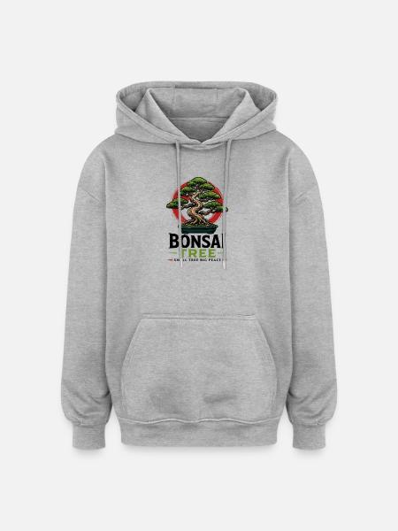 Japanese Bonsai Tree Plant Bonsai - Oversized Unisex Hoodie - heather grey