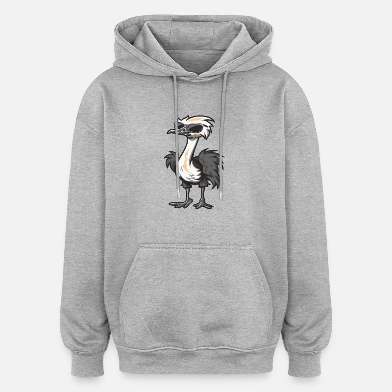 Autruche Cool BD - Sweat à capuche oversize unisexe - gris chiné