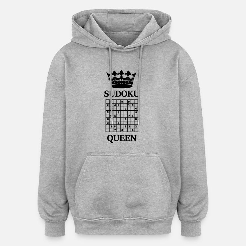 Sudoku - Sweat à capuche oversize unisexe - gris chiné