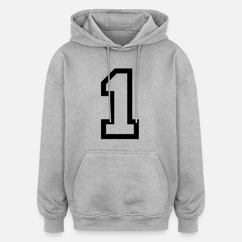 Numéro 1 - Sweat à capuche oversize unisexe - gris chiné