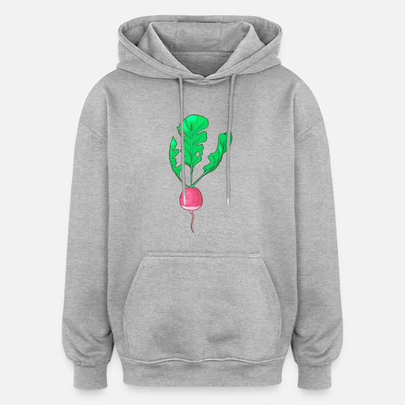 Herbstrübe Weiße Rübe Speiserübe - Oversized Unisex Hoodie - Grau meliert