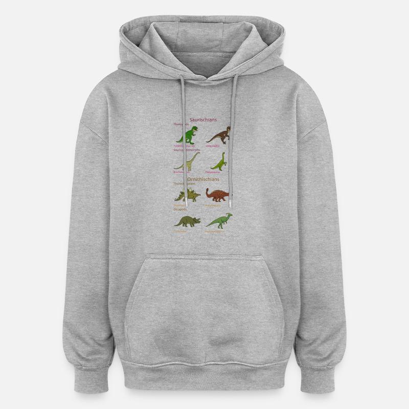 Dinosaur Classification - Oversized Unisex Hoodie - heather grey