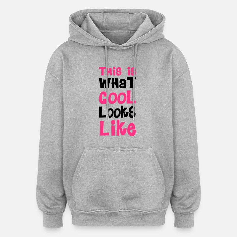 Cool - Sweat à capuche oversize unisexe - gris chiné