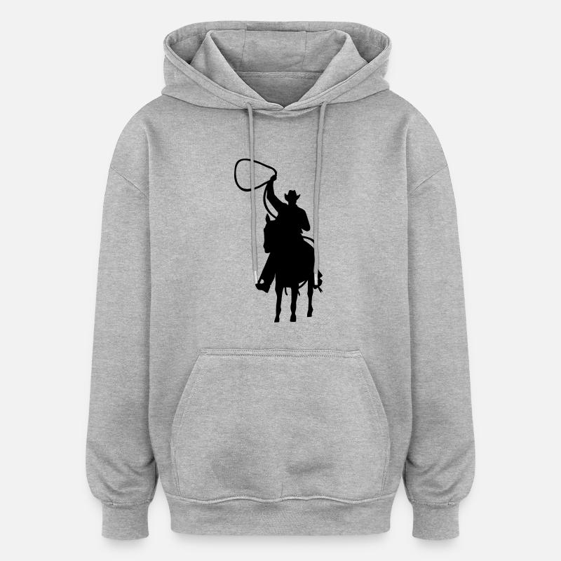 Cowboy - Sweat à capuche oversize unisexe - gris chiné