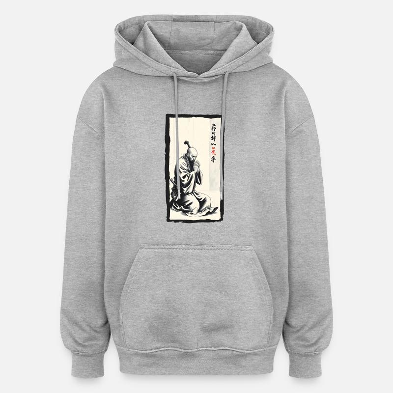 Monk - Oversized Unisex Hoodie - Grau meliert