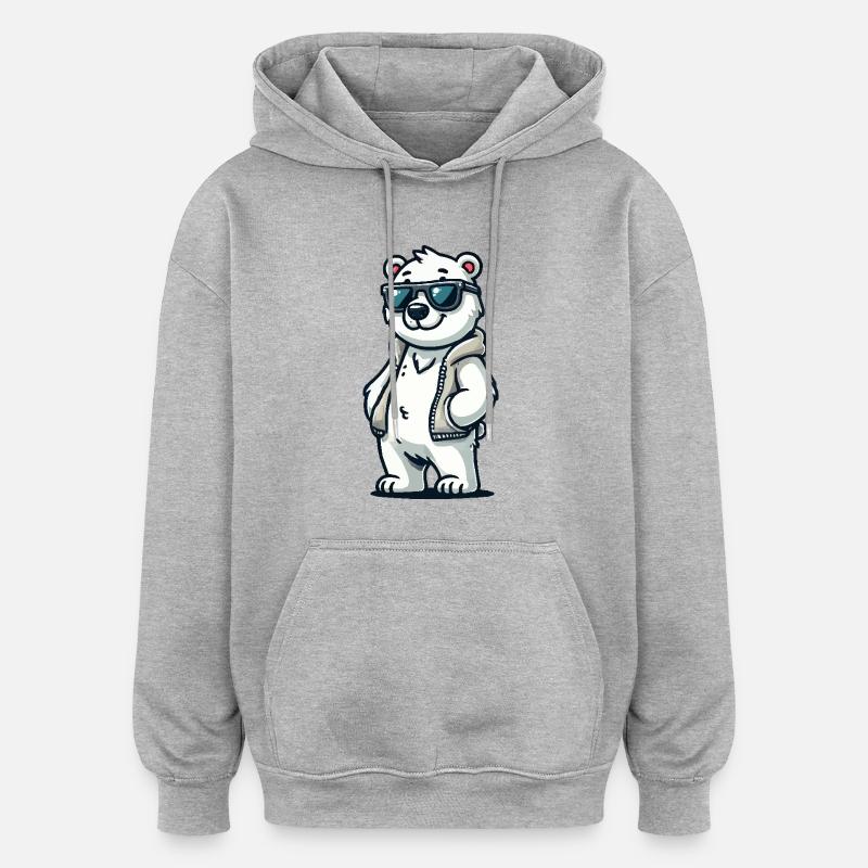 Polar Bear Comic - Oversized Unisex Hoodie - heather grey