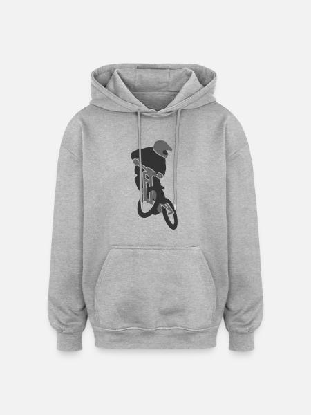 mountain_biker_v1 - Oversized Unisex Hoodie - Grau meliert