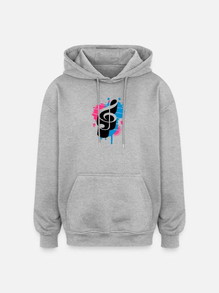 A clef as a graffiti - Oversized Unisex Hoodie - heather grey