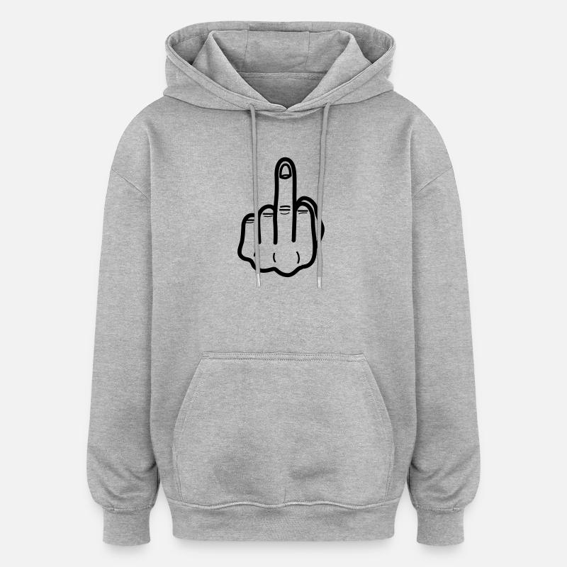middlefinger Mittelfinger - Oversized Unisex Hoodie - Grau meliert