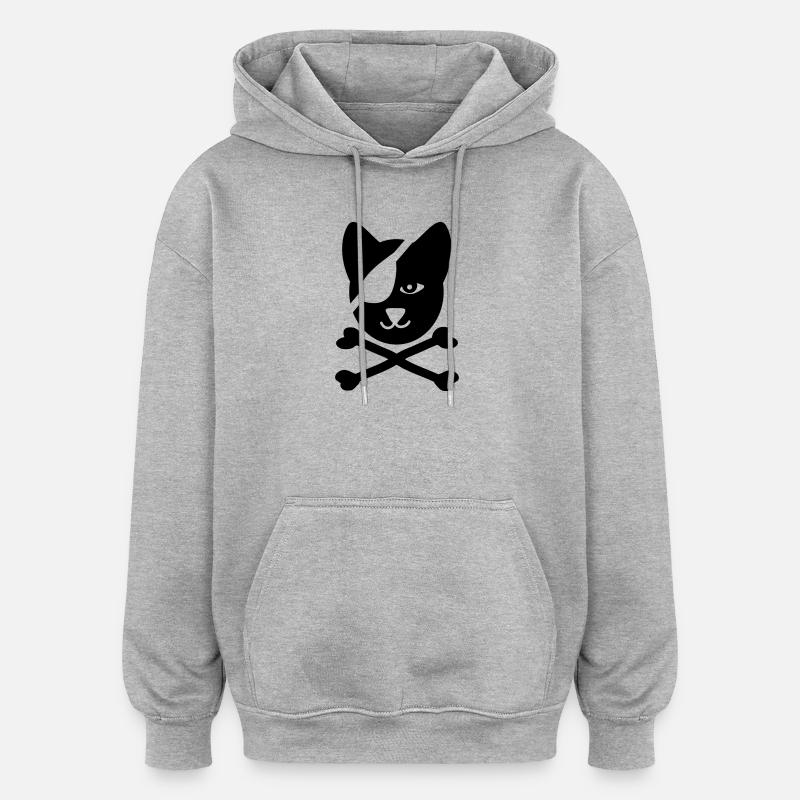 pirate - Sweat à capuche oversize unisexe - gris chiné