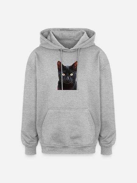Chat chat cat cats - Sweat à capuche oversize unisexe - gris chiné