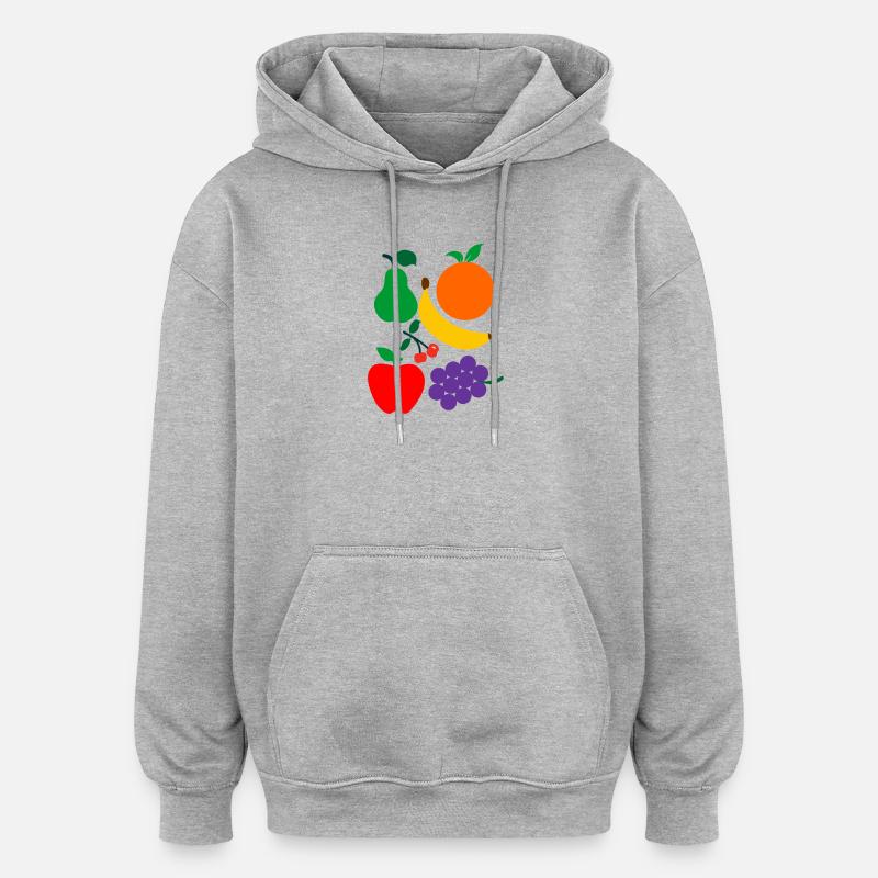 Obst - Oversized Unisex Hoodie - Grau meliert