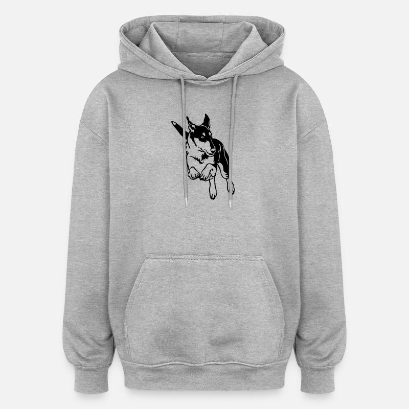 Colley - Sweat à capuche oversize unisexe - gris chiné