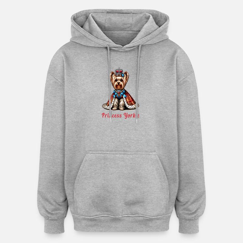 Princesse Yorkshire Terrier - Sweat à capuche oversize unisexe - gris chiné