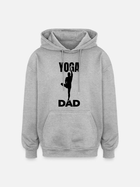 Yoga Papa - Oversized Unisex Hoodie - Grau meliert
