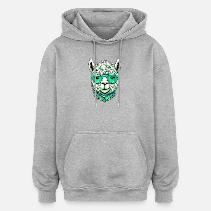 Alpaga - Sweat à capuche oversize unisexe - gris chiné