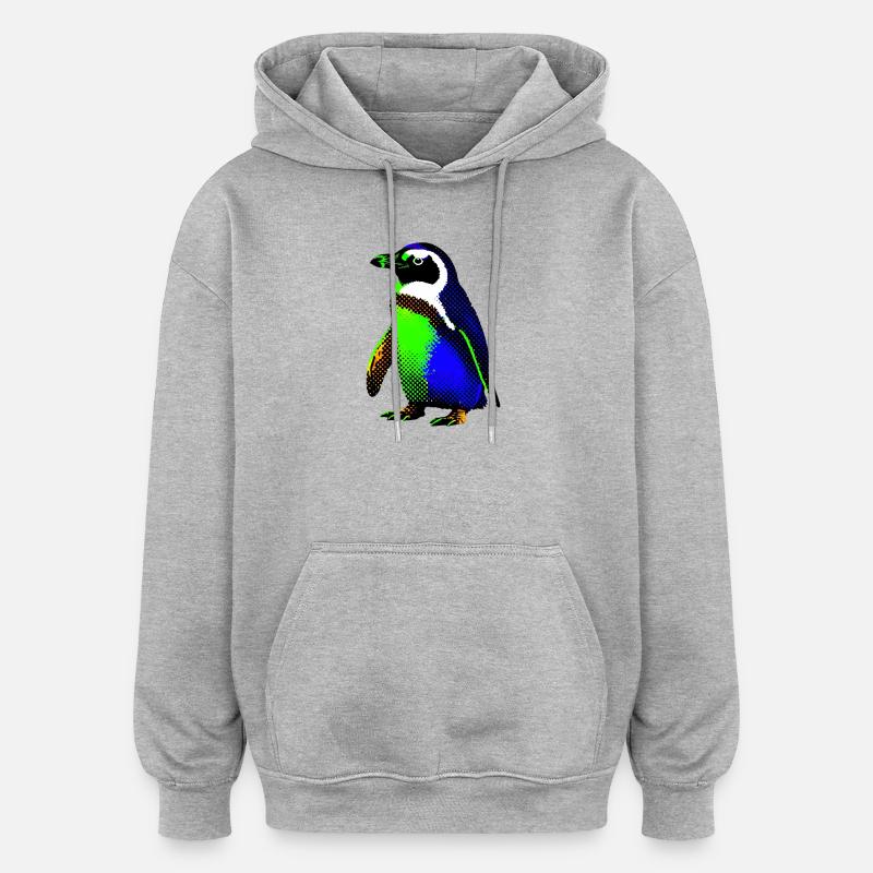 Penguin - Oversized Unisex Hoodie - heather grey